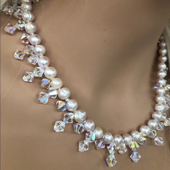 NWT Pearls and Swarovski Crystal Necklace Set - Picture 4 of 8